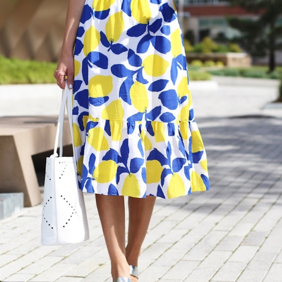 Lemon Print Halter Midi Dress – Size 4 - Picture 2 of 6
